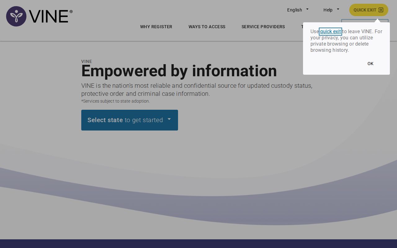 Henry County VINELink release check interface